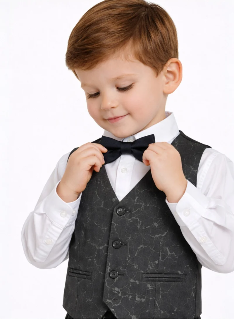 Victor And Jane  Dark Grey Waistcoat, Shirt, Trousers & Bow Tie Set (3 Years–8 Years) for Men | Best Price UAE